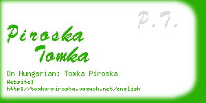 piroska tomka business card